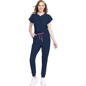 NWT Med Couture Scrubs Women's Zip Front Jumpsuit NAVY M